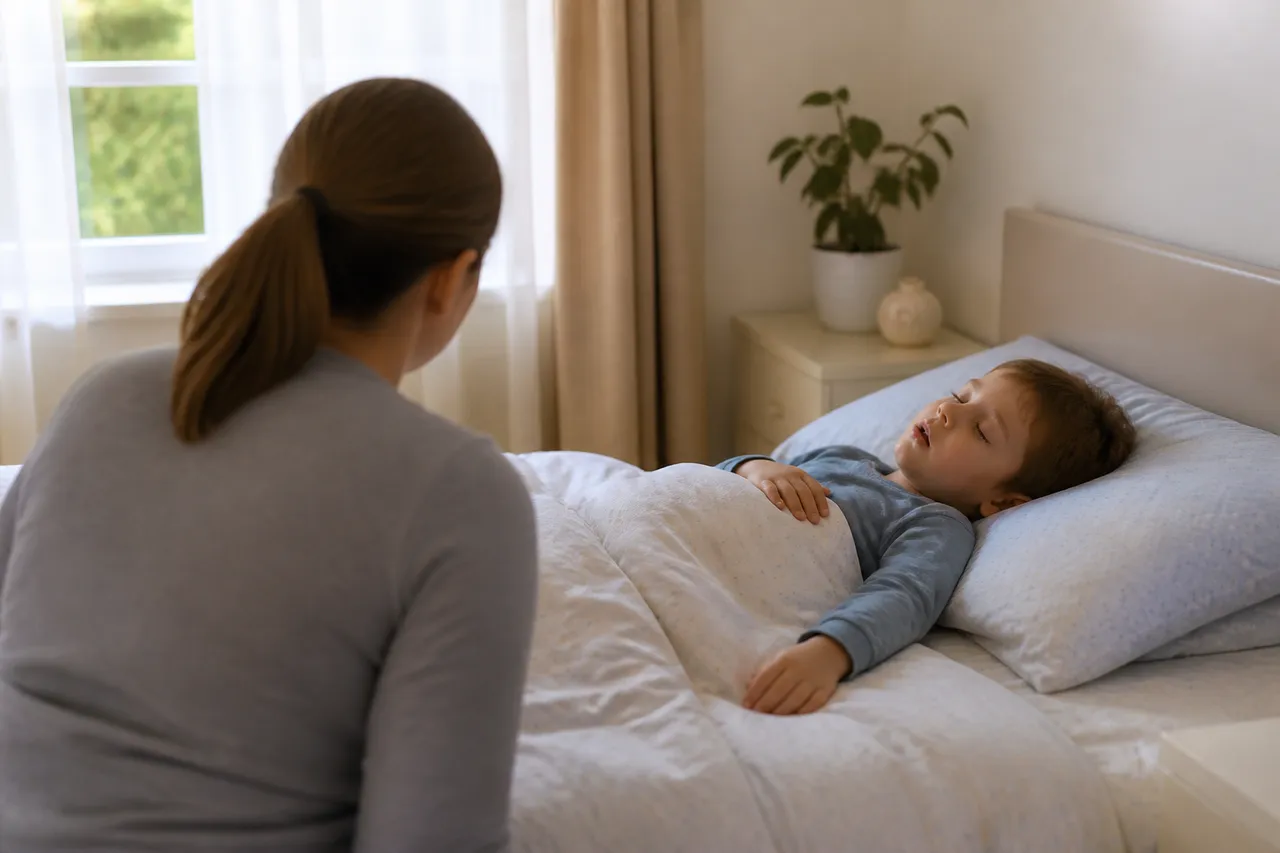 bebeluș doarme cu gura deschisă noaptea