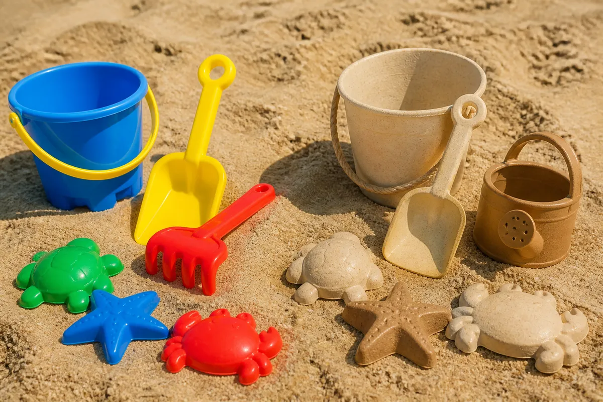 comparație jucării plajă plastic biodegradabile copii