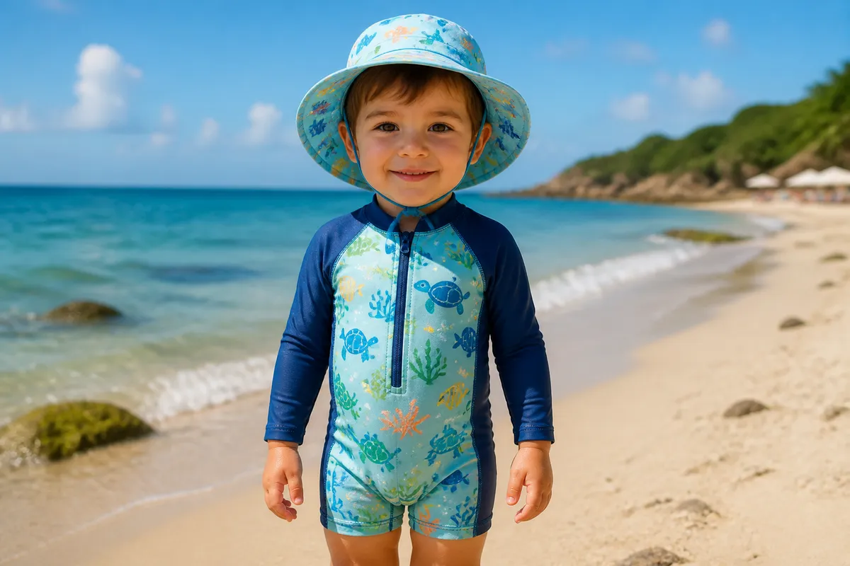 costum de baie copil protecție solară UV plajă vară