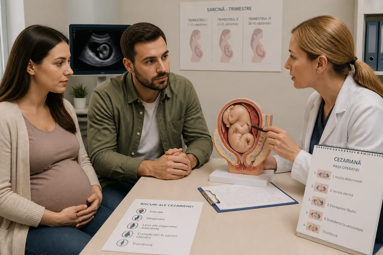 discuție medicală despre operația cezariană