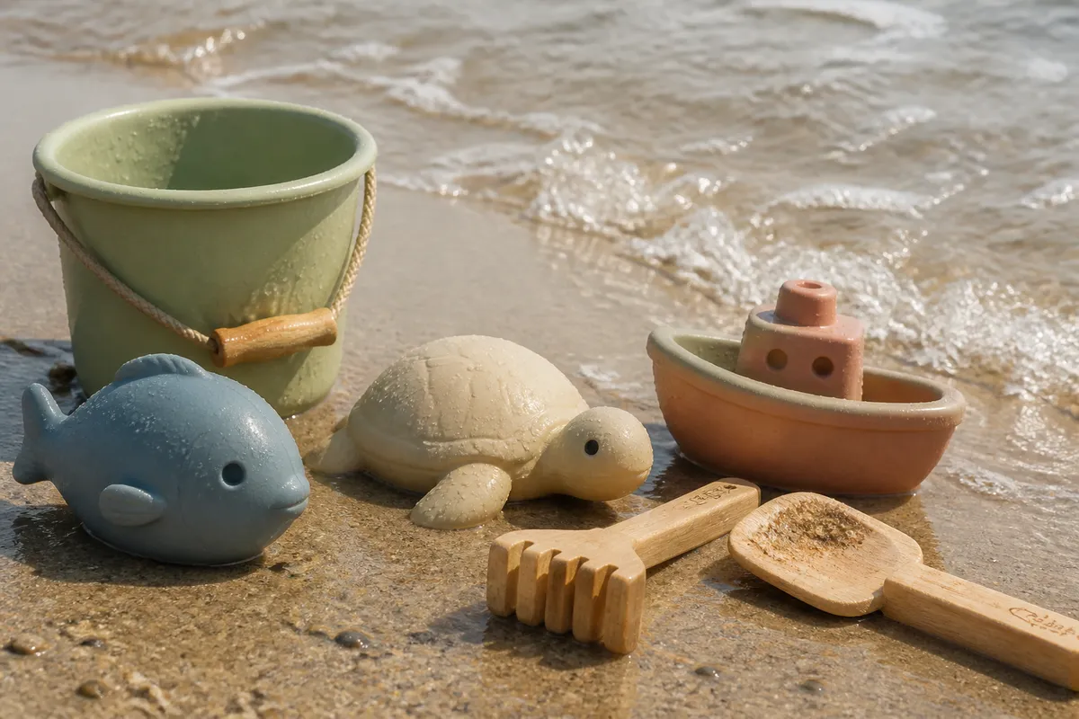 jucării de plajă ecologice bebeluși materiale naturale
