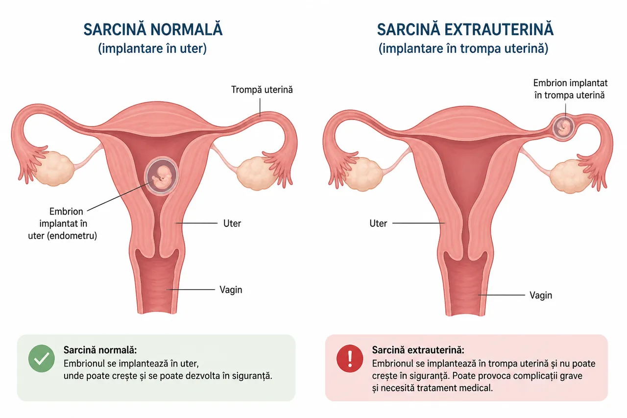 sarcina extrauterina trompa uterina ilustratie medicala