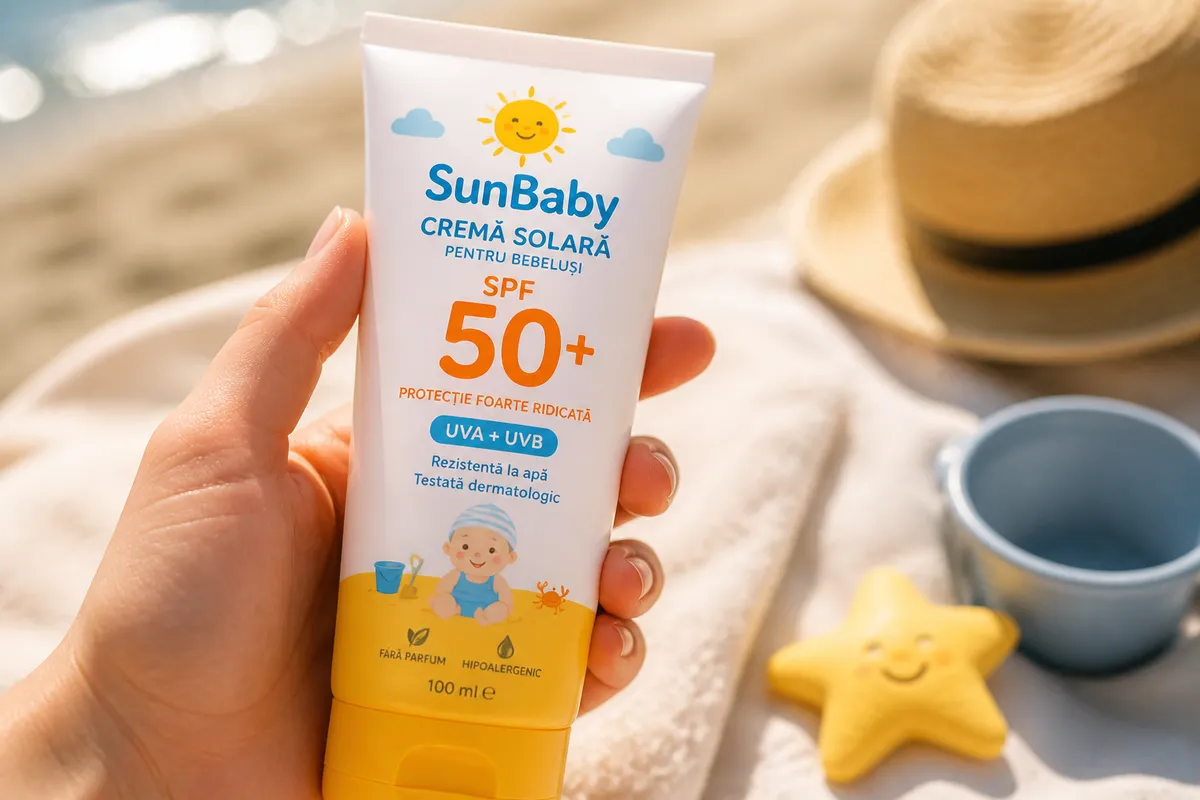 SPF cremă solară bebeluși protecție UVA UVB