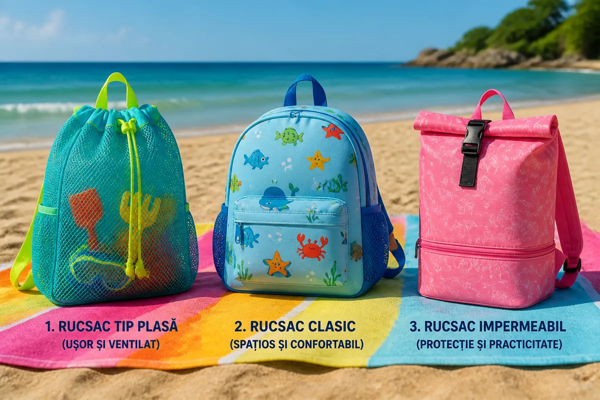 tipuri rucsaci plajă copii vârstă