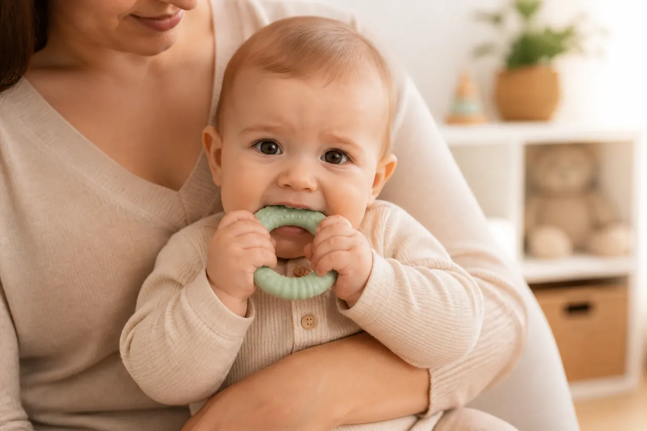 disconfortul gingival la bebeluș și inelul de dentiție