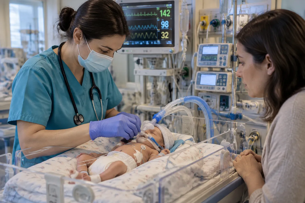 intervenție medicală pentru respirația nou-născutului