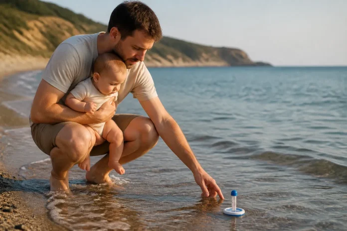 Temperatura apei de mare și pielea sensibilă a bebelușului Temperatura apei de mare și pielea sensibilă a bebelușului